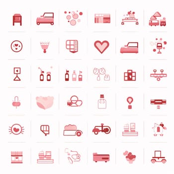 New icons collection: Set of simple icons for transportation and delivery. Modern color signs for websites, mobile apps and concepts