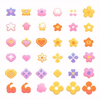 New icons collection: Flower icon set for web and mobile design. Vector illustration.