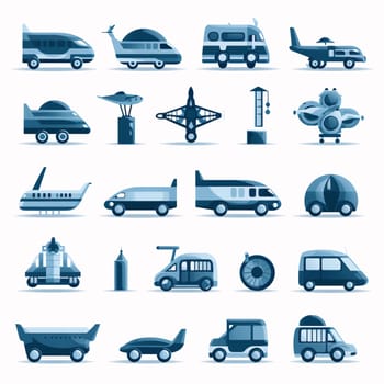 New icons collection: Transport icons set. Flat illustration of 16 transport icons for web