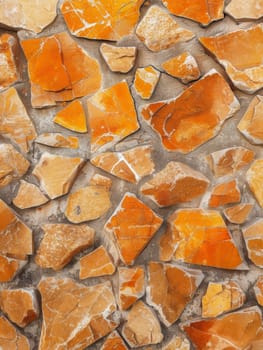 Close-up of a mosaic of fractured orange rocks