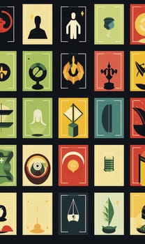 New icons collection: Set of flat icons with symbols of the zodiac. Vector illustration