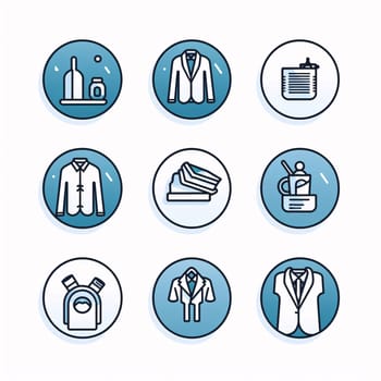 New icons collection: Set of icons for men's clothing and accessories. Vector illustration.