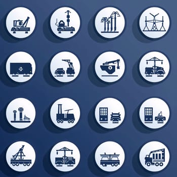 New icons collection: Industrial icons set for web sites and user interface. Vector illustration