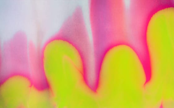 Flowing waves of bright pink and yellow blend seamlessly, evoking the fresh energy fluidity of watercolor artistry.