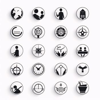 New icons collection: Navigation icons set. Vector illustration. Black and white colors.