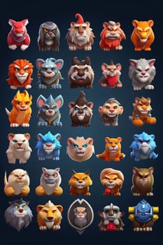 New icons collection: Cute cartoon animals icons set. Cartoon illustration of 9 cute animals icons for web