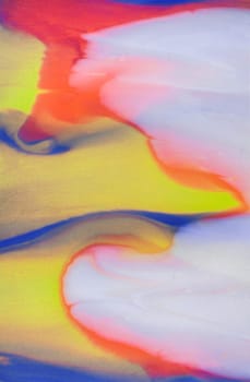 Flowing waves of bright pink and yellow blend seamlessly, evoking the fresh energy fluidity of watercolor artistry.