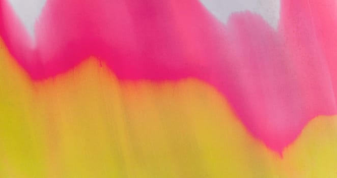 Flowing waves of bright pink and yellow blend seamlessly, evoking the fresh energy fluidity of watercolor artistry.