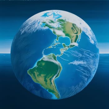 Earth Day: North America on planet Earth. 3D illustration with detailed planet surface.