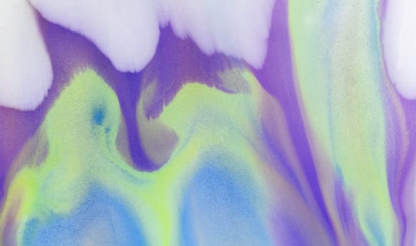 Abstract fluid acrylic painting. Marbled blue abstract background. Liquid marble pattern. Hand painted background with mixed liquid red, blue and green paints. Modern art.