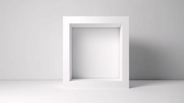 White blank with space for your own content, white frames on the wall. Graphic with space for your own content.