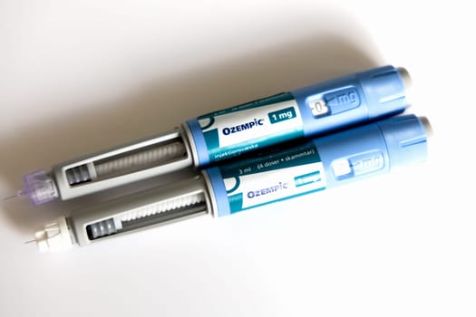 Ozempic Insulin injection pen for diabetics and weight loss. Denmark - March 25, 2024