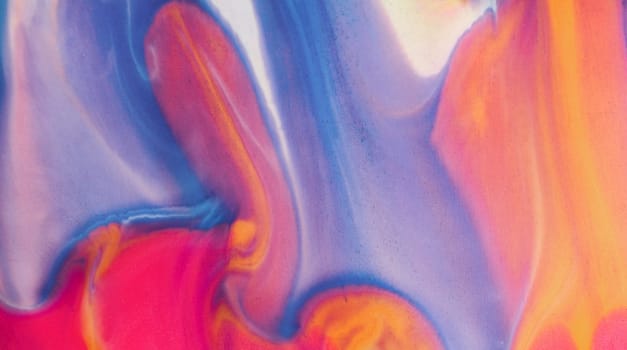 A fascinating combination of orange and blue shades of acrylic paint. Abstract background for websites, applications, invitations, business cards.