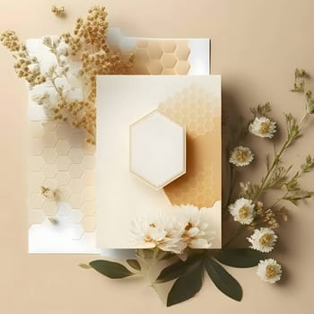 A pristine white sheet, a blank canvas, adorned with a cube, encircled by delicate white flowers.