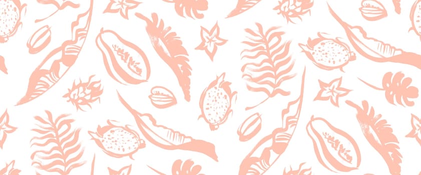 seamless summer tropical pattern with fruit and leaves for fabric