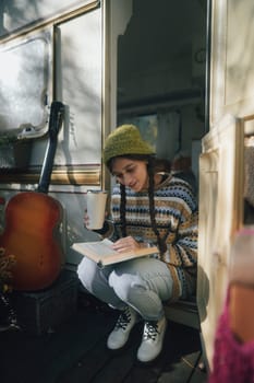 A mesmerizing portrait of a modern girl with a nostalgic hippie aesthetic. High quality photo