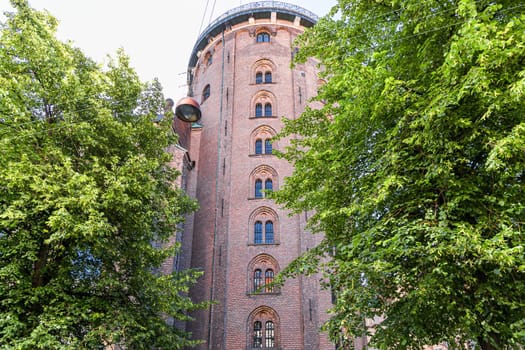 The Round Tower and Trinitatis Church in Copenhagen. Famous landmark in Copenhagen, Denmark
