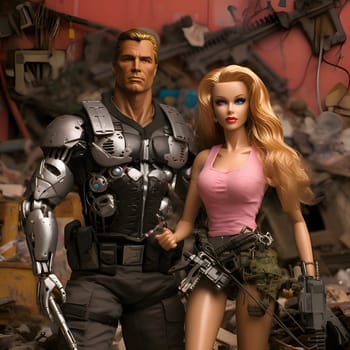 Barbie and Ken look sharp and dignified in their military uniforms, ready to serve with pride and honor.