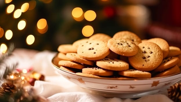 Christmas biscuits, holiday biscuit recipe and home baking, sweet dessert for cosy winter English country tea in the cottage, homemade food and cooking idea