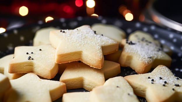 Christmas biscuits, holiday biscuit recipe and home baking, sweet dessert for cosy winter English country tea in the cottage, homemade food and cooking idea