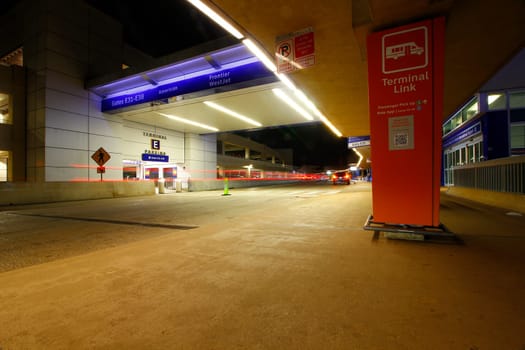 View of Arrivals and Departure Lane, Dallas-Fort Worth International Airport, Texa