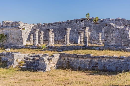 Beautiful archaeological site of the Mayan culture in Tulum, Mexico.