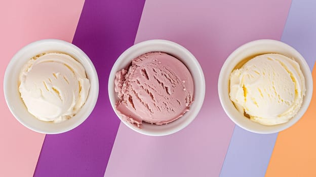 Ice cream colourful summer treat, sweet dessert in summertime, holiday food idea