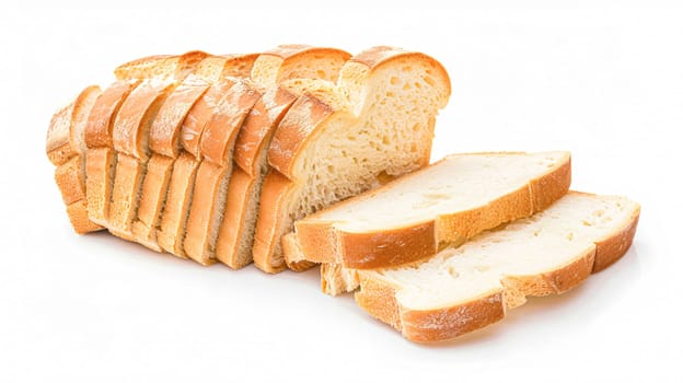 Fresh sliced bread isolated on white background, baking goods and supermarket packaging, farm shop organic baked bread