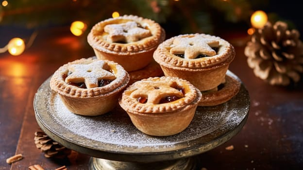 Traditional English mince pies for Christmas tea