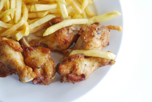 Typical dish of chicken wings on a plate .