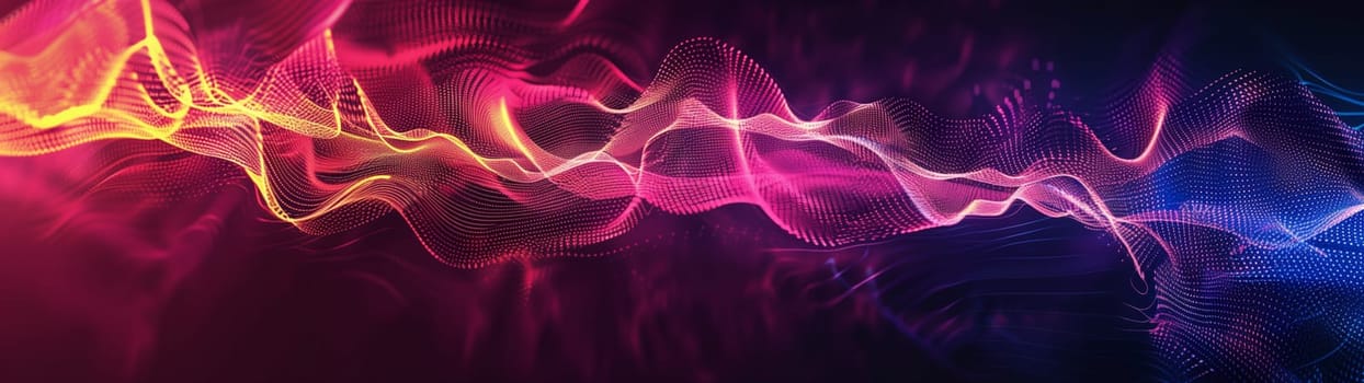 Beautiful 3d background with colorful waves and particles. High quality illustration