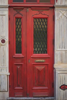 red wood door texture background.