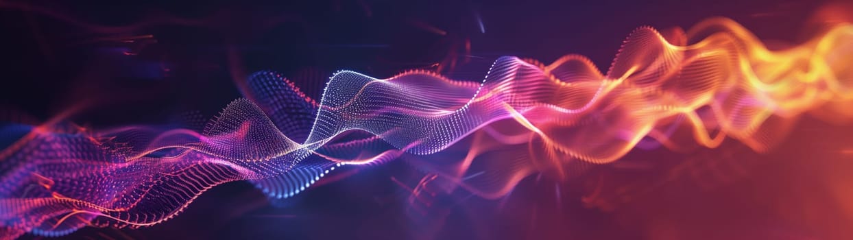 Beautiful 3d background with colorful waves and particles. High quality illustration