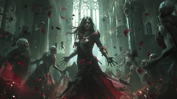 A beautiful Gothic necromancer girl. The mistress of the Army of death