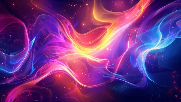 Beautiful 3d background with colorful waves and particles. High quality illustration