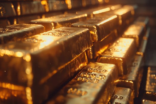 A stack of gold bars rests in the security room