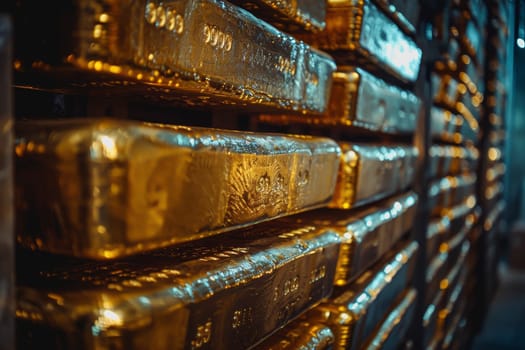 A stack of gold bars rests in the security room