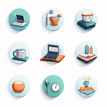 New icons collection: Set of school and office icons in flat style. Vector illustration.