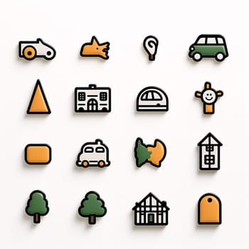 New icons collection: Set of travel and transportation icons on white background. Vector illustration.