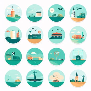 New icons collection: Set of flat icons on the theme of travel and tourism. Vector illustration