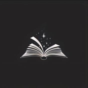 World Book Day: Open book with star on a black background. The concept of knowledge and education.