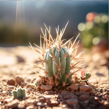 Plant called Cactus: Cactus in the desert with shallow depth of field and sunlight.