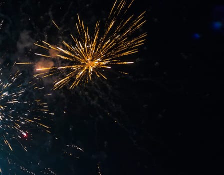 Shot of the fireworks in the night sky