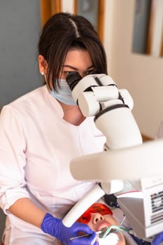 dental examination by a doctor in dentistry. health survey.