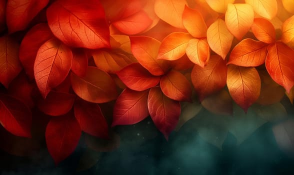 A close up view of a cluster of assorted leaves in varying shapes and shades.