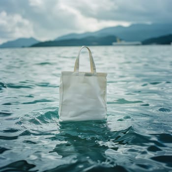 Mockup white Tote bag with copy space for advertising.