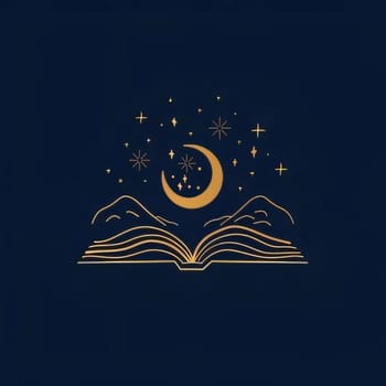World Book Day: Ramadan Kareem greeting card with moon and stars. Vector illustration