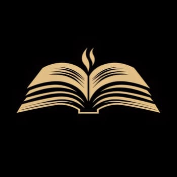 World Book Day: Open book icon on black background. Vector illustration. Eps 10.