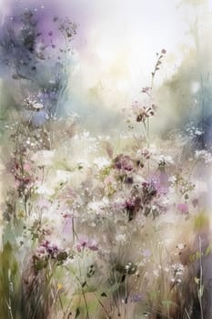 Oil fine art, romantic flowers in soft pastel colours, evoking a sense of tranquility and natural floral beauty, printable art design idea