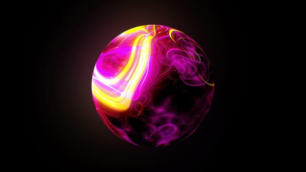 Sphere with molten core. Computer generated 3d render
